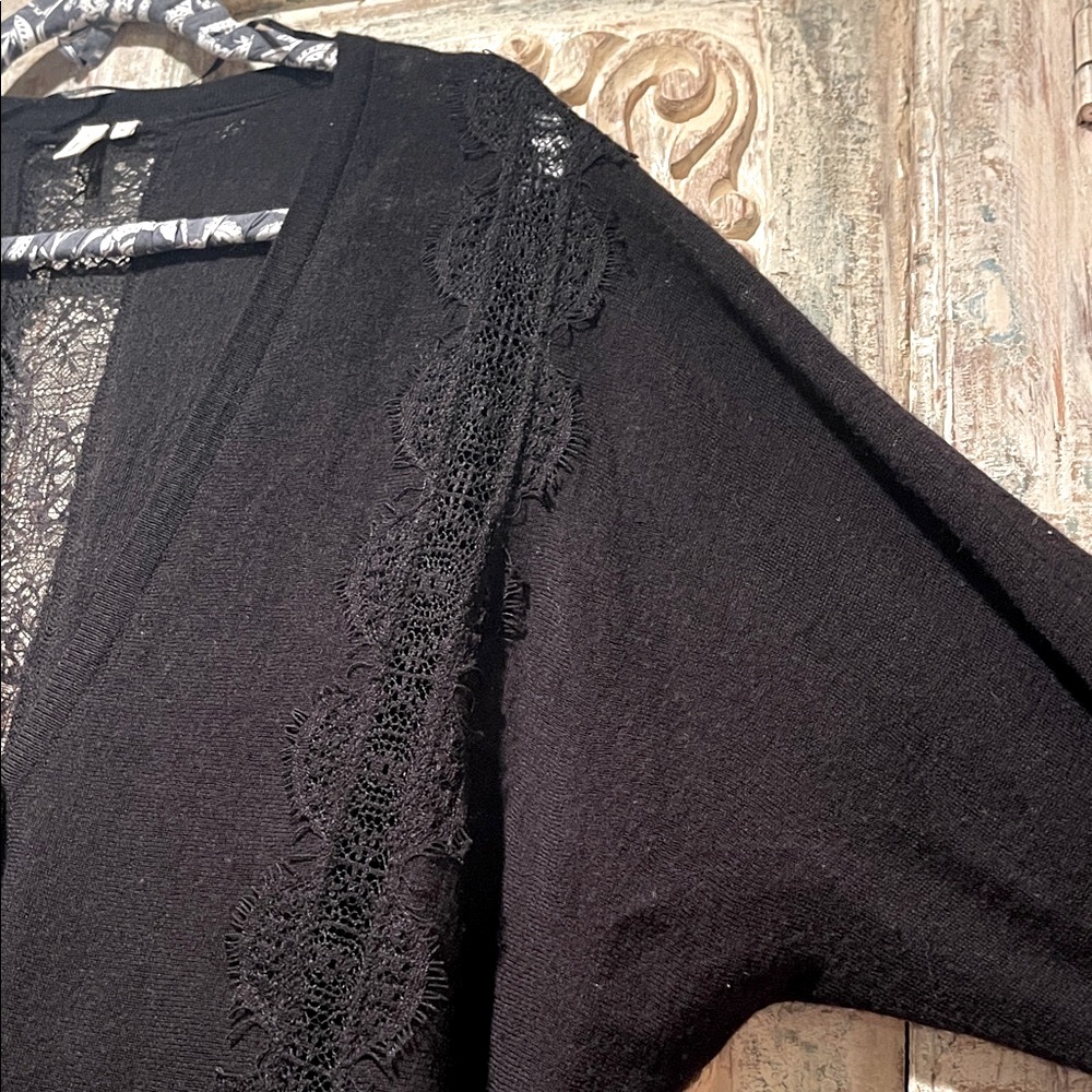 EUC Anthropologie MOTH Embroidered Lace-Detail Button-up Cardigan /XL/ - Picture 4 of 8